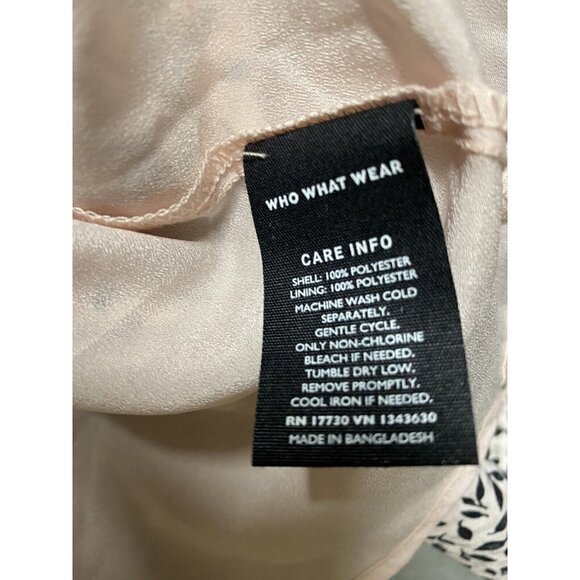 Who What Wear Women's Dress XS Ruffle Mini Half Sleeve Tiered Pink Black New - Picture 5 of 15